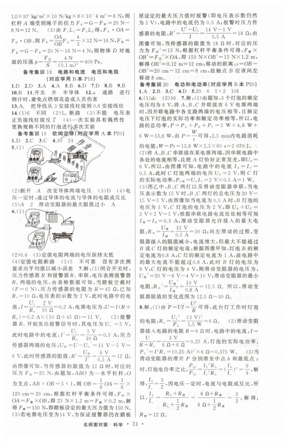 2019年金华中考名师面对面中考满分策略九年级科学 第24页