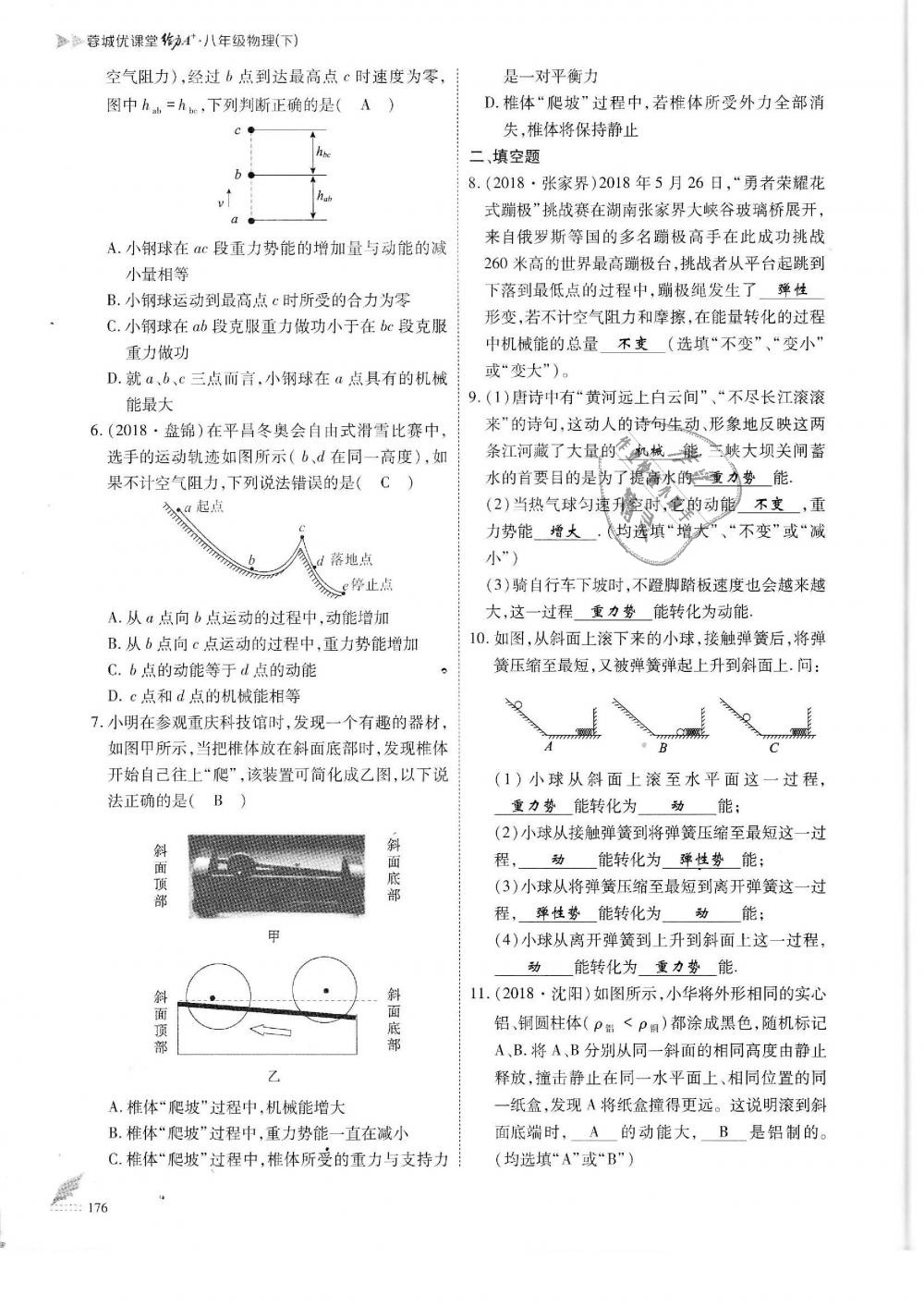 2019年蓉城优课堂给力A加八年级物理下册教科版 第176页