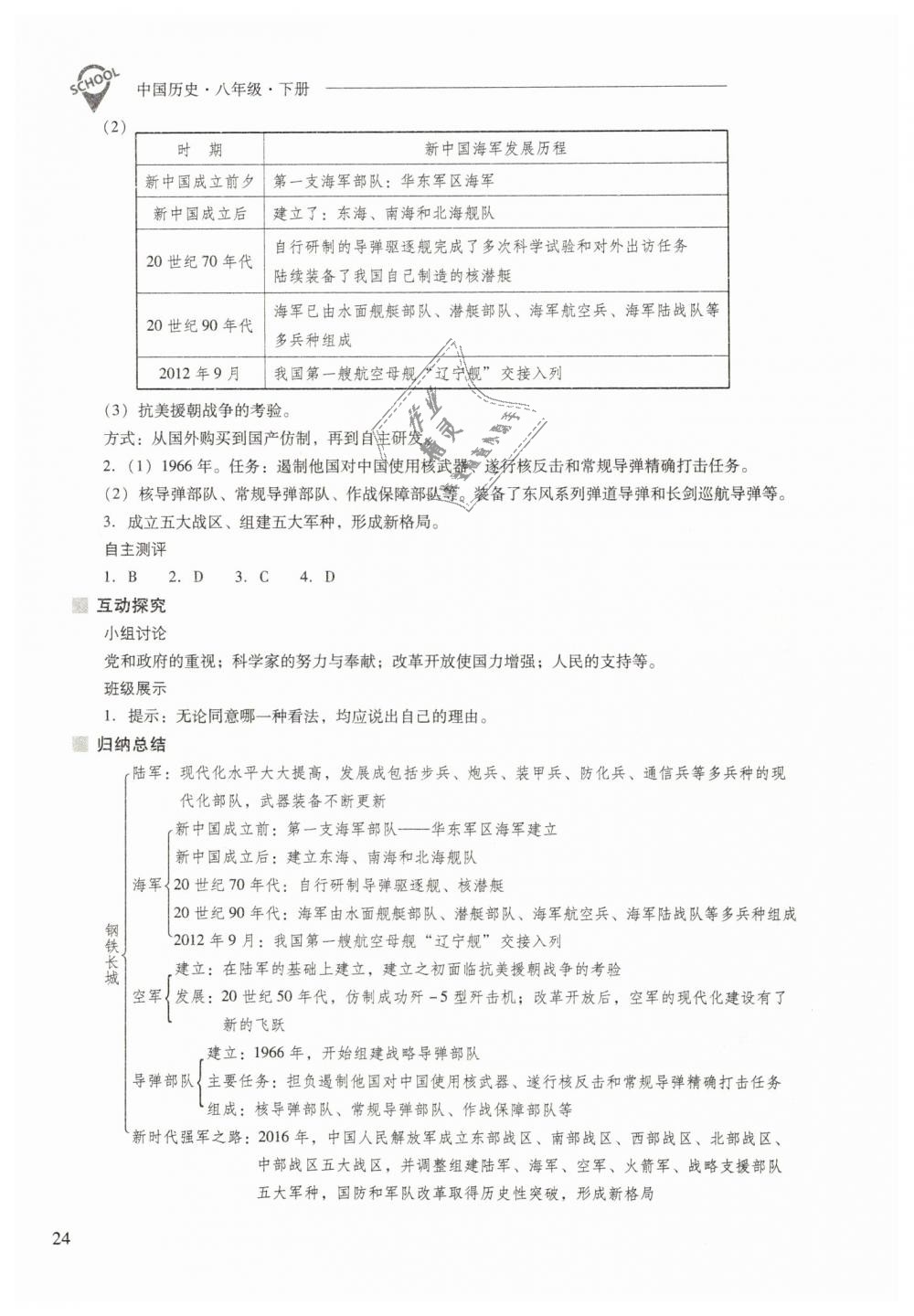 2019年新課程問題解決導(dǎo)學(xué)方案八年級中國歷史下冊人教版 第24頁