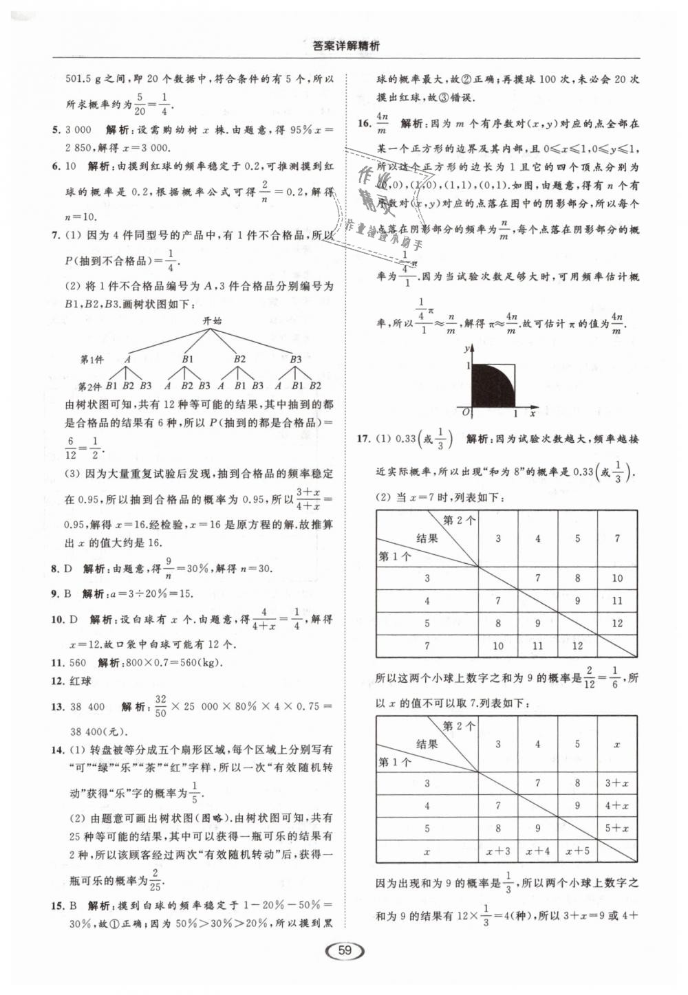 2019年亮点给力提优课时作业本九年级数学下册江苏版 第59页