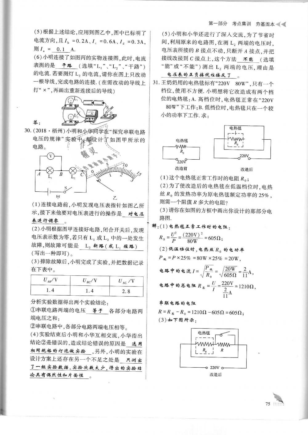 2019年蓉城優(yōu)課堂給力A加九年級物理中考復習教科版 第75頁