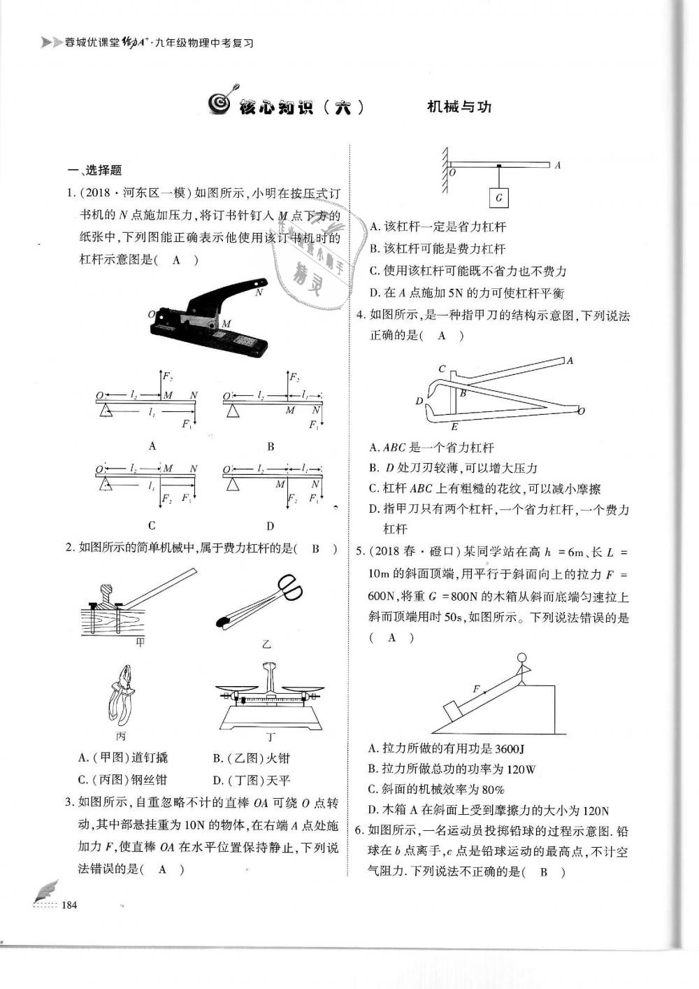 2019年蓉城優(yōu)課堂給力A加九年級物理中考復習教科版 第184頁