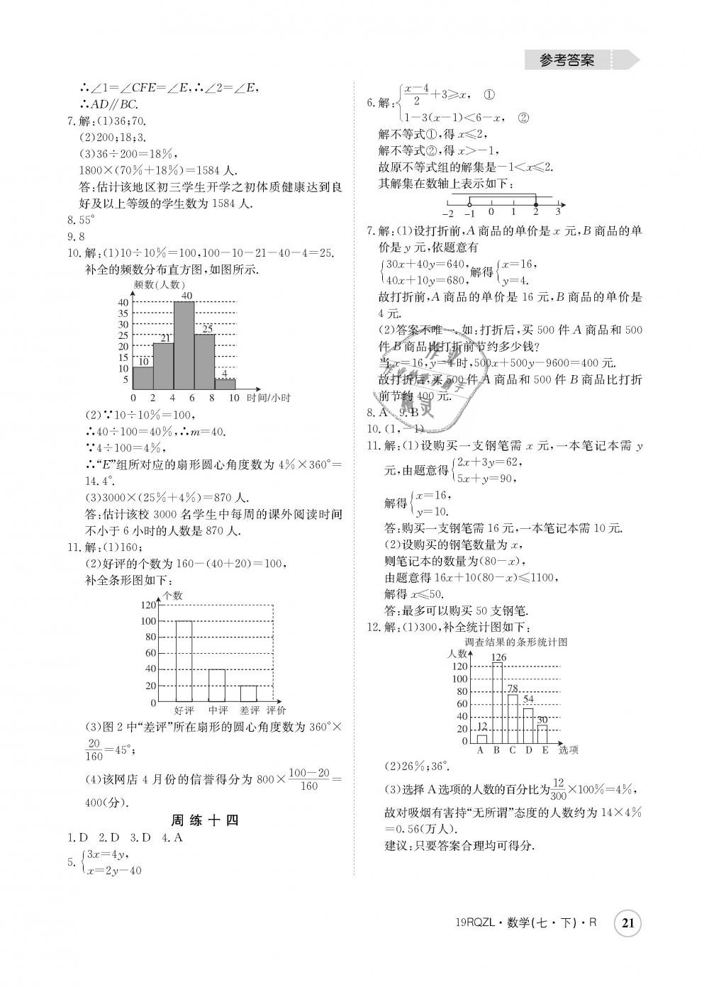 2019年日清周練七年級(jí)數(shù)學(xué)下冊(cè)人教版 第21頁