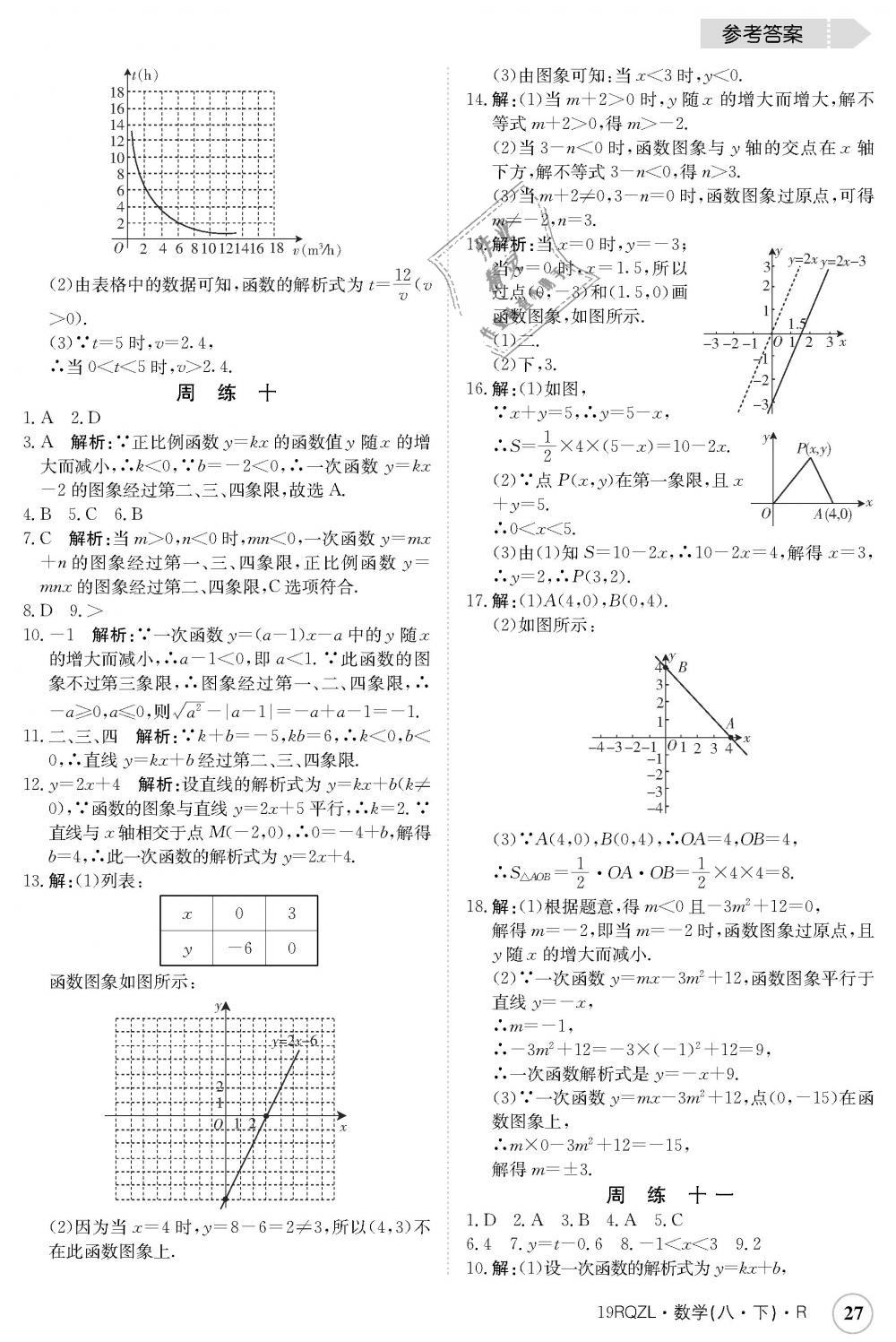 2019年日清周练八年级数学下册人教版 第27页