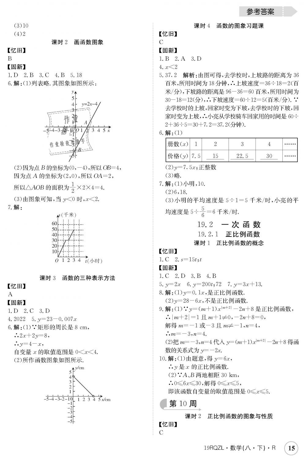 2019年日清周练八年级数学下册人教版 第15页