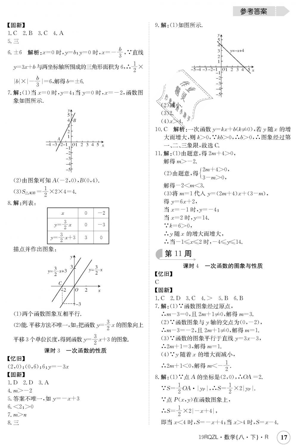 2019年日清周练八年级数学下册人教版 第17页