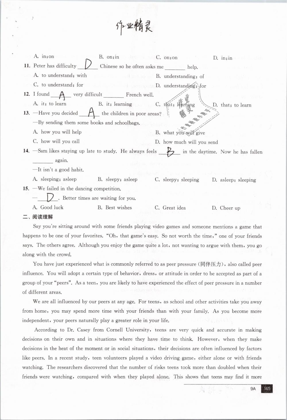 2019年中考指南英語九年級譯林版 第165頁