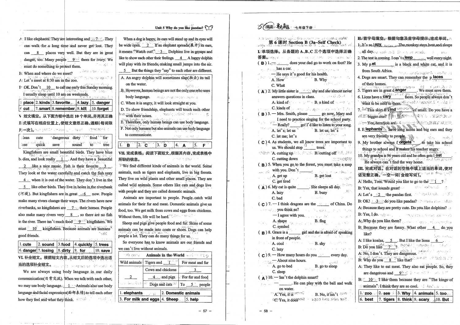 2019年單元導練七年級英語下冊人教版 第29頁