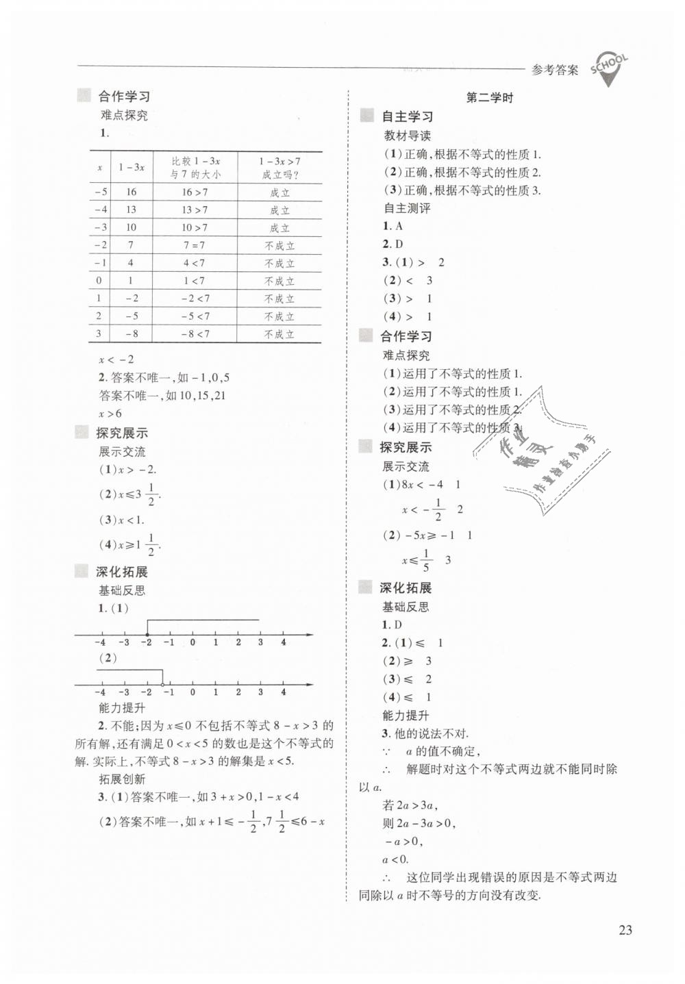 2019年新課程問題解決導(dǎo)學(xué)方案七年級數(shù)學(xué)下冊華東師大版 第23頁