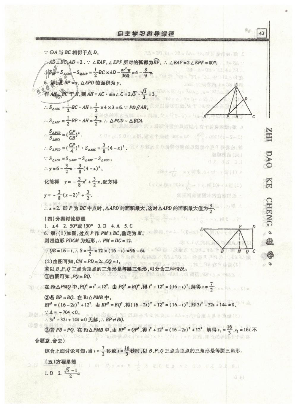 2019年自主学习指导课程九年级数学下册 第43页