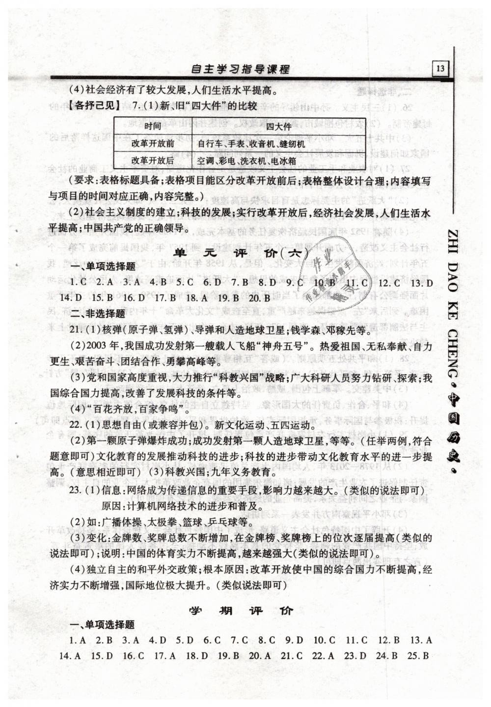 2019年自主學(xué)習(xí)指導(dǎo)課程八年級中國歷史下冊人教版 第13頁