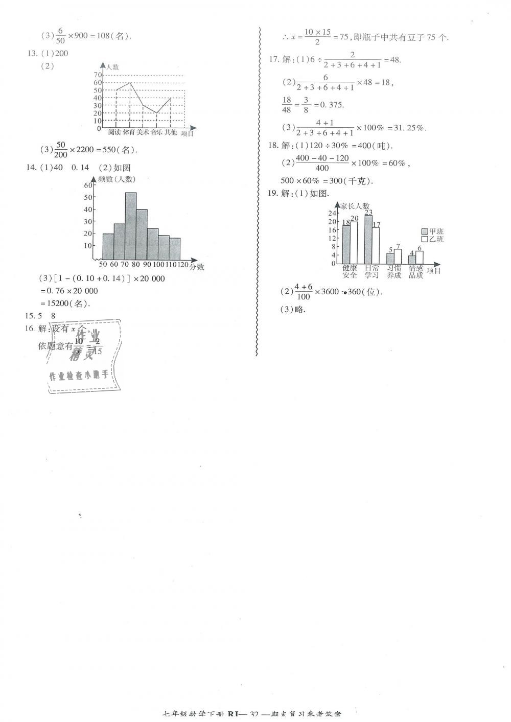 2019年零障礙導(dǎo)教導(dǎo)學(xué)案七年級數(shù)學(xué)下冊人教版 第32頁