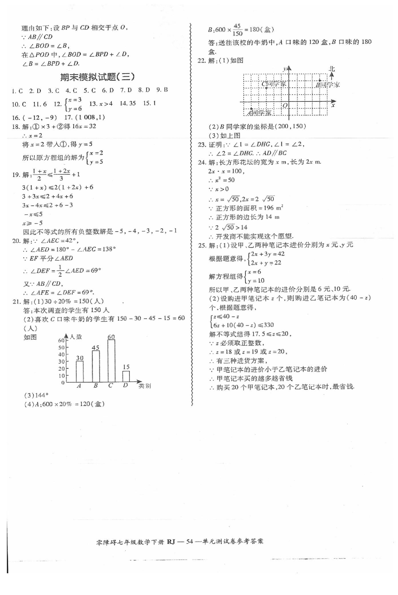 2019年零障礙導(dǎo)教導(dǎo)學(xué)案七年級(jí)數(shù)學(xué)下冊(cè)人教版 第55頁