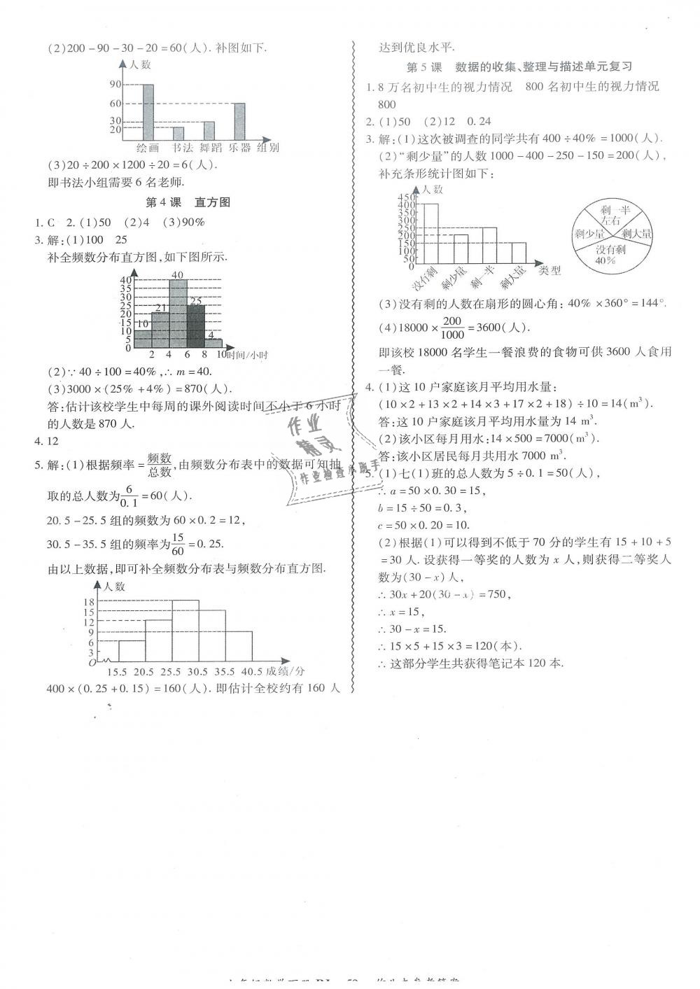 2019年零障礙導(dǎo)教導(dǎo)學(xué)案七年級數(shù)學(xué)下冊人教版 第52頁