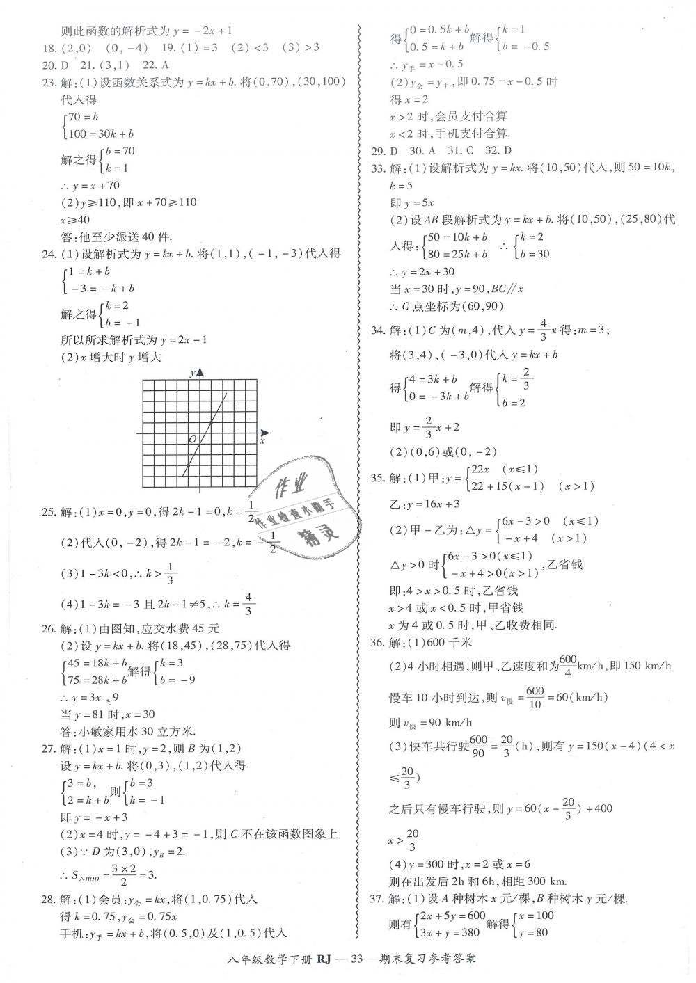 2019年零障碍导教导学案八年级数学下册人教版 第33页