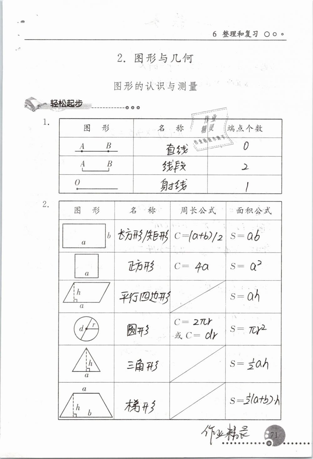 2019年配套練習冊六年級數(shù)學下冊人教版人民教育出版社 第71頁