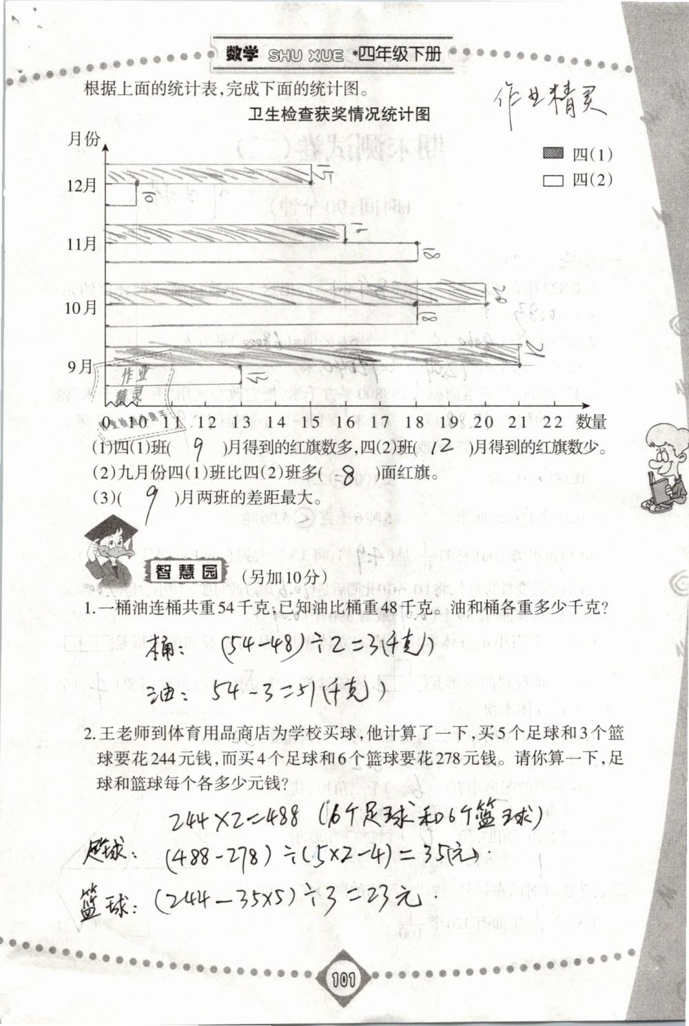 2019年同步學(xué)習(xí)四年級數(shù)學(xué)下冊人教版 第101頁