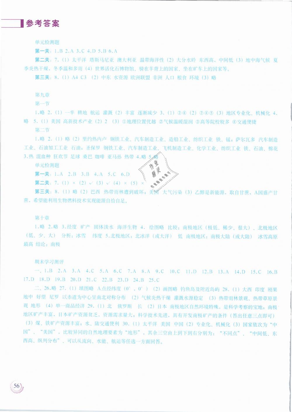 2019年地理填充图册七年级下册人教版中国地图出版社江苏专用 第3页