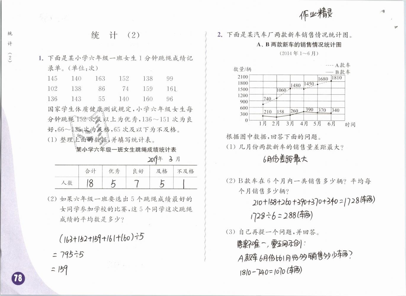 2019年練習(xí)與測試小學(xué)數(shù)學(xué)六年級下冊蘇教版彩色版 第78頁