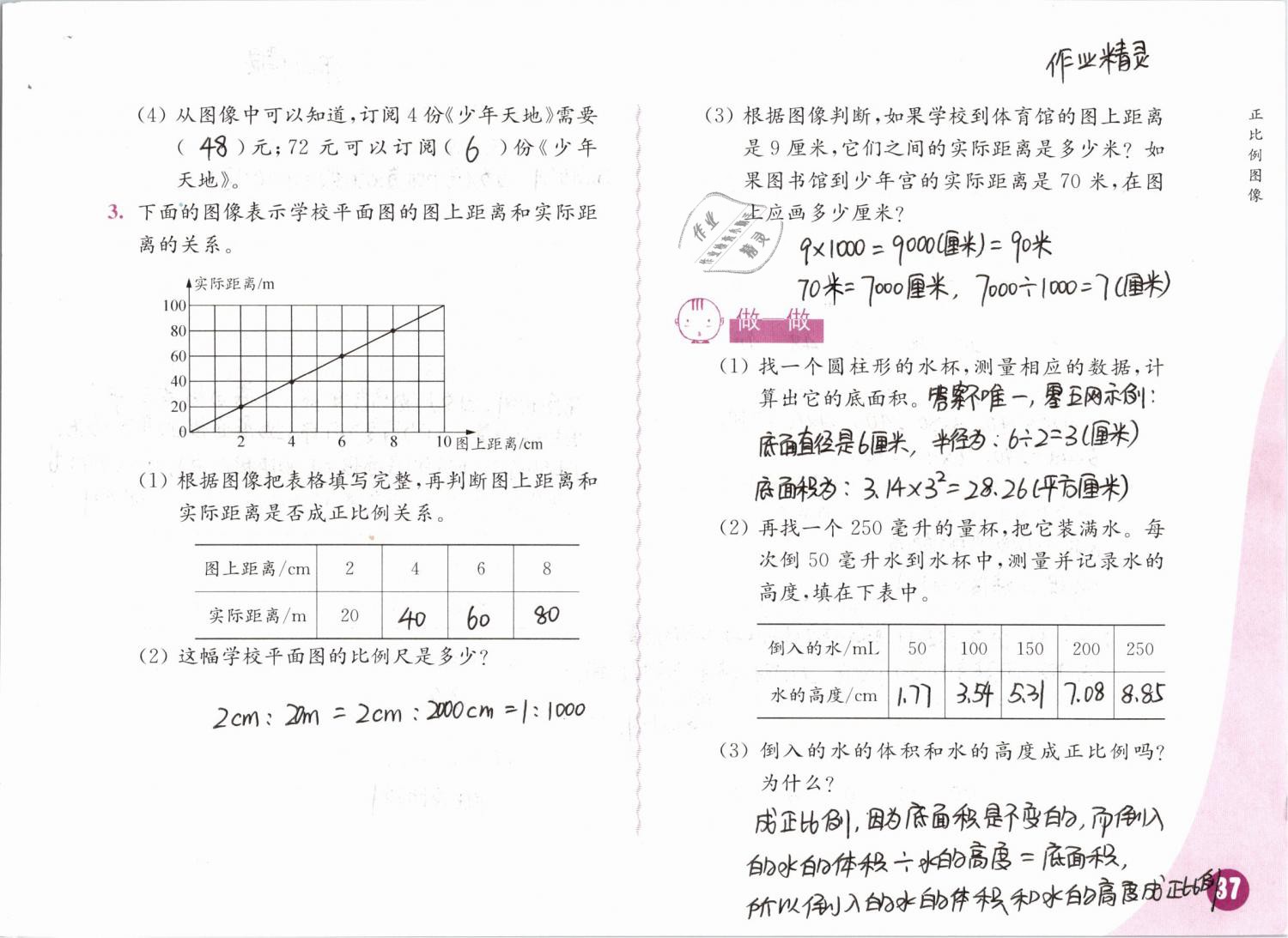 2019年練習與測試小學數(shù)學六年級下冊蘇教版彩色版 第37頁