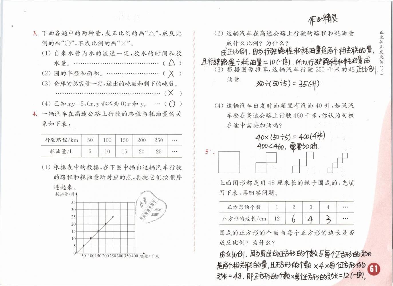 2019年練習(xí)與測(cè)試小學(xué)數(shù)學(xué)六年級(jí)下冊(cè)蘇教版彩色版 第61頁(yè)