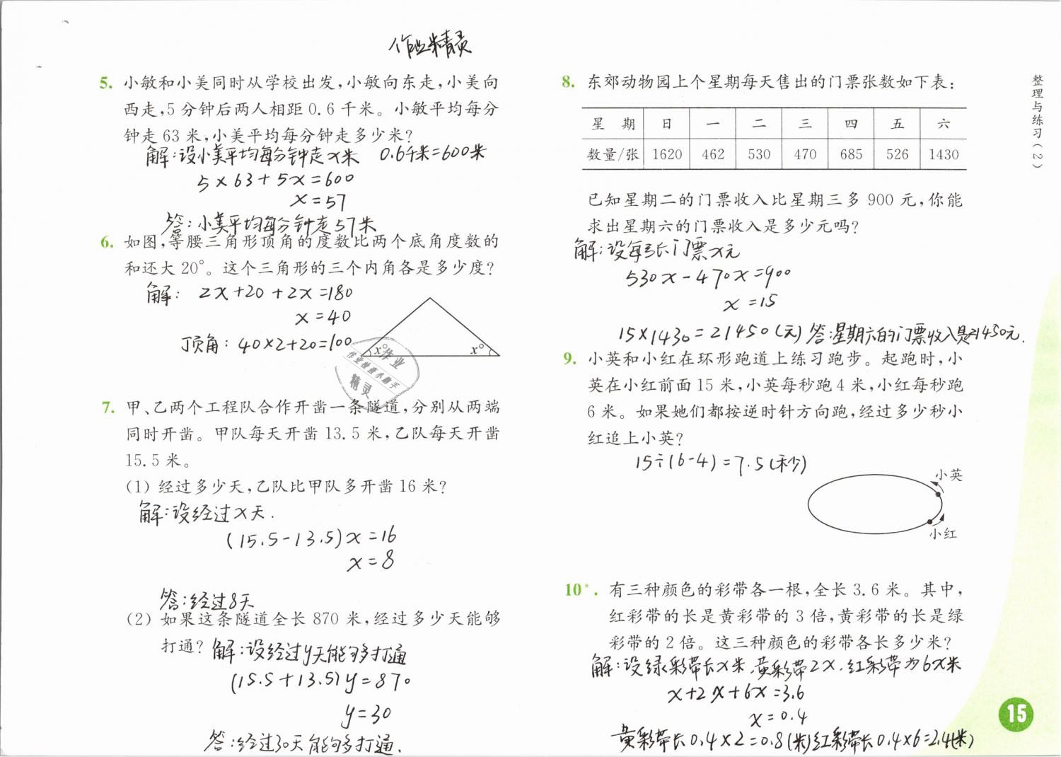 2019年練習(xí)與測(cè)試小學(xué)數(shù)學(xué)五年級(jí)下冊(cè)蘇教版 第15頁