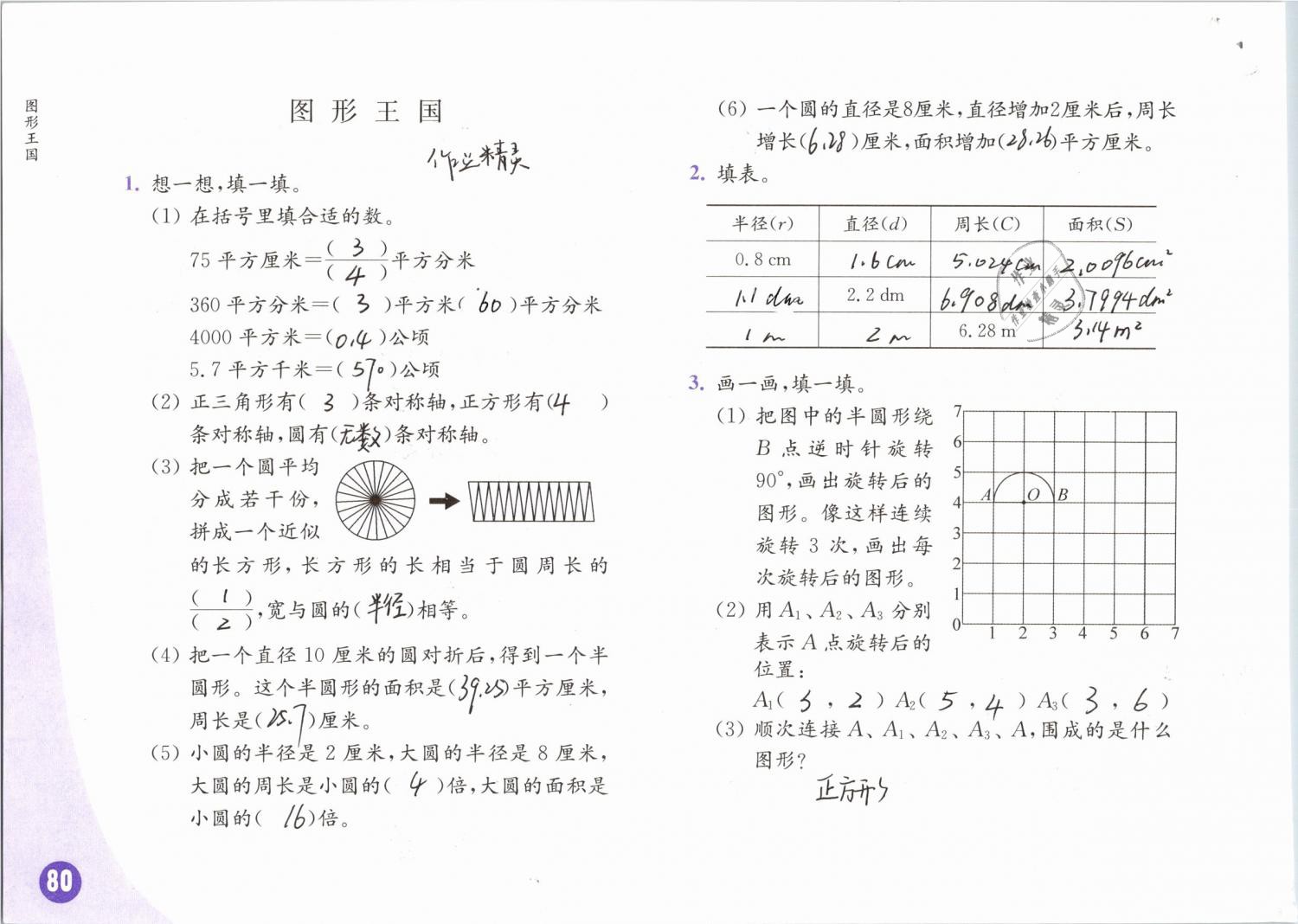 2019年練習與測試小學數(shù)學五年級下冊蘇教版 參考答案第80頁