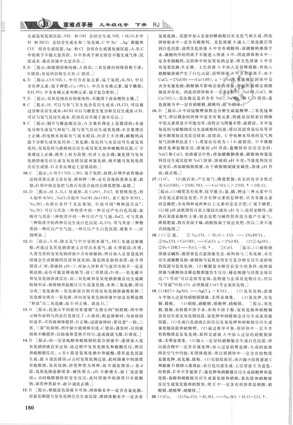 2019年重難點(diǎn)手冊(cè)九年級(jí)化學(xué)下冊(cè)人教版 第13頁