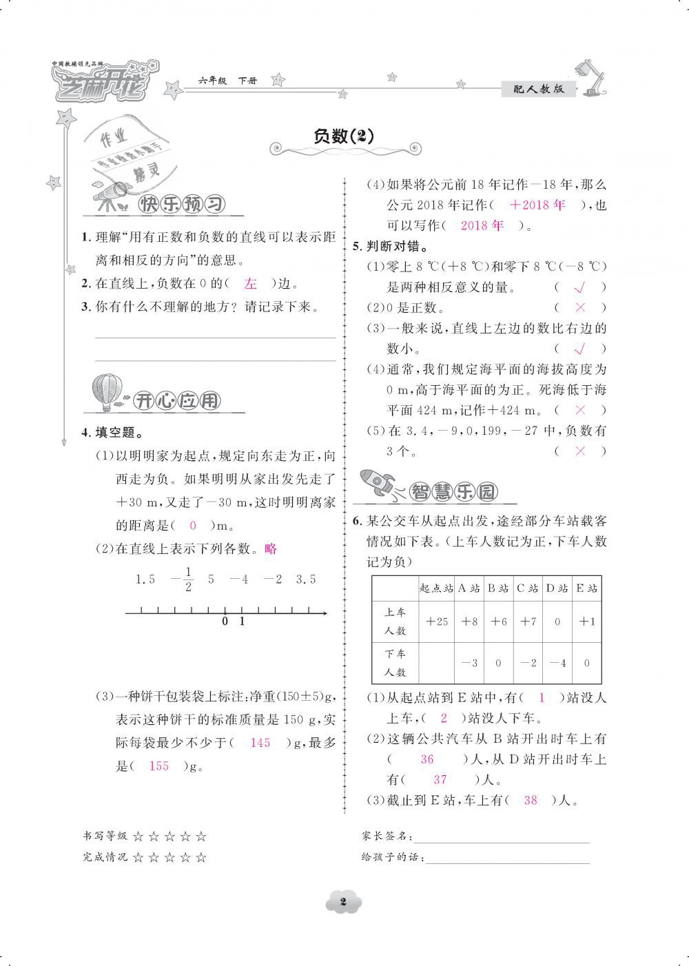 2019年領(lǐng)航新課標練習冊六年級數(shù)學下冊人教版 第2頁