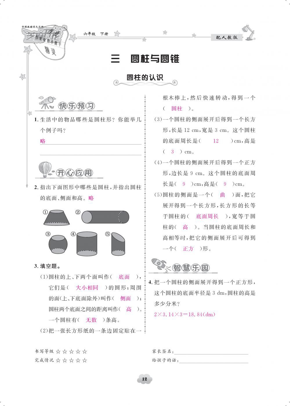 2019年領(lǐng)航新課標(biāo)練習(xí)冊(cè)六年級(jí)數(shù)學(xué)下冊(cè)人教版 第12頁(yè)