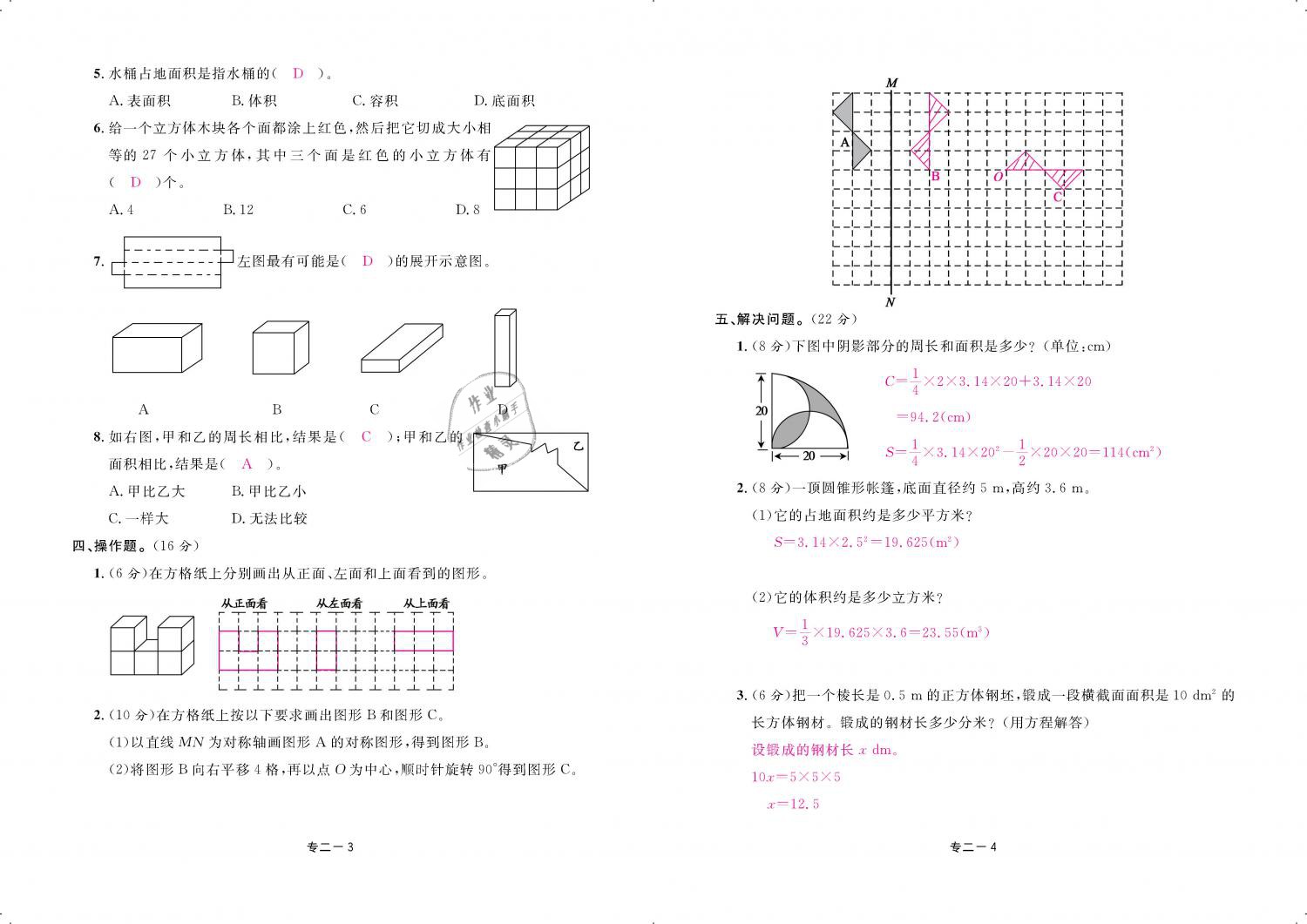 2019年領(lǐng)航新課標(biāo)練習(xí)冊(cè)六年級(jí)數(shù)學(xué)下冊(cè)人教版 第81頁(yè)