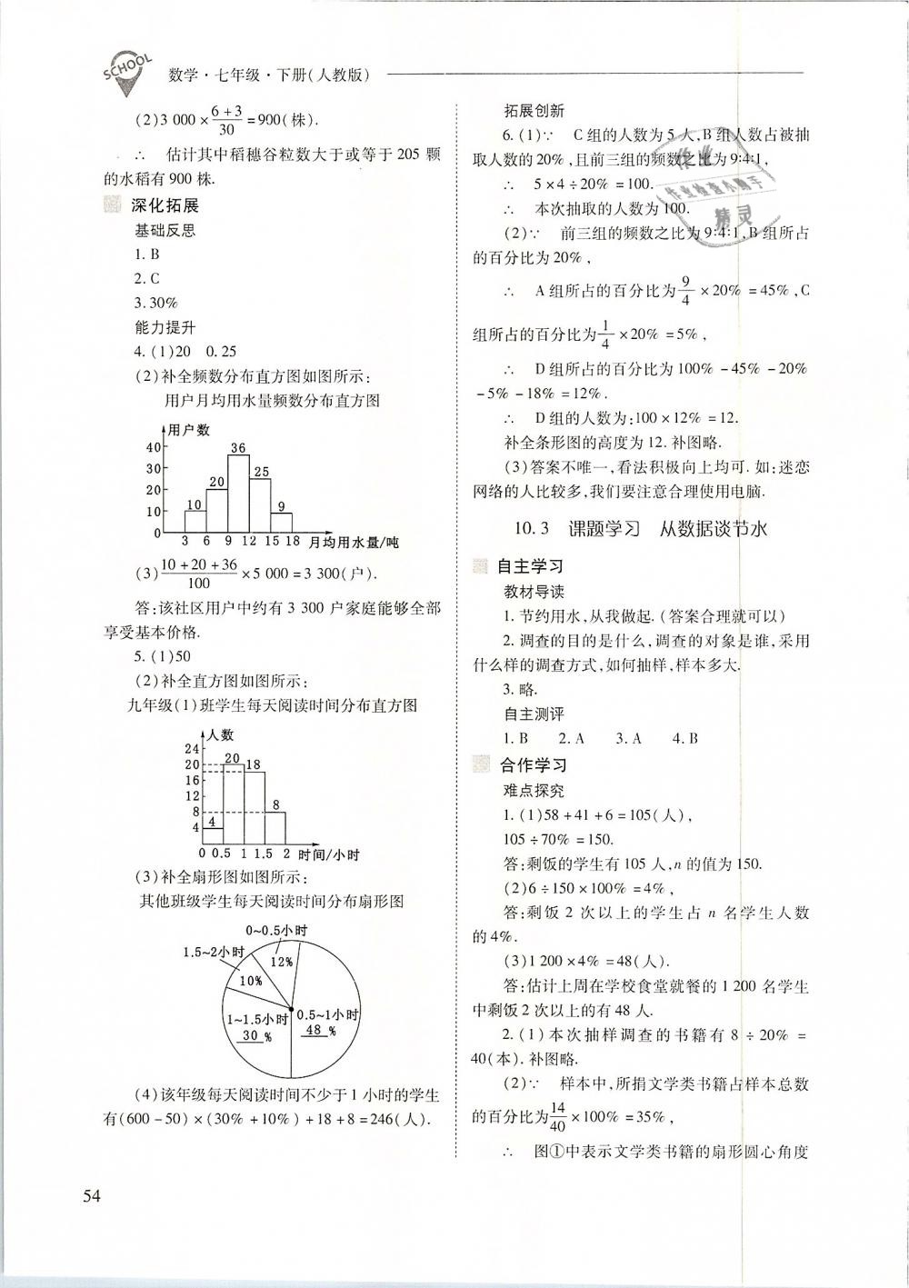 2019年新课程问题解决导学方案七年级数学下册人教版 第54页