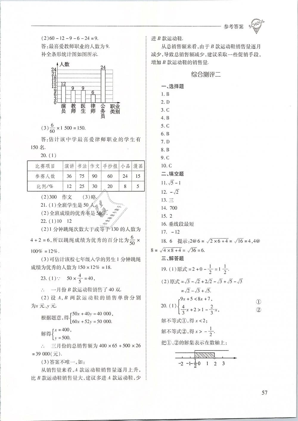 2019年新课程问题解决导学方案七年级数学下册人教版 第57页