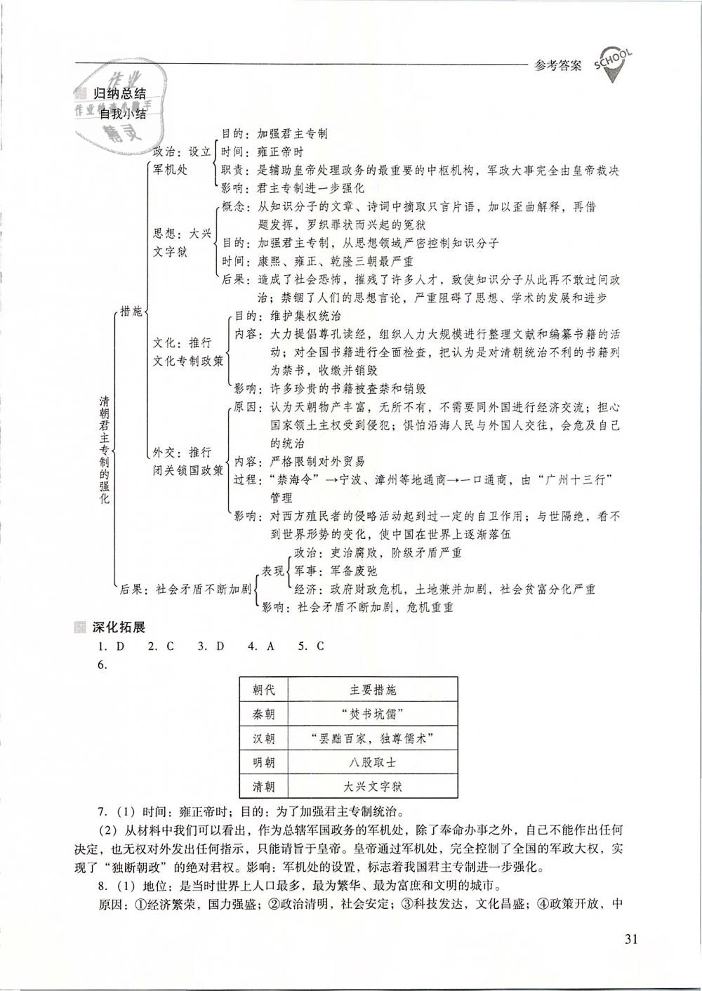 2019年新課程問(wèn)題解決導(dǎo)學(xué)方案七年級(jí)中國(guó)歷史下冊(cè)人教版 第31頁(yè)