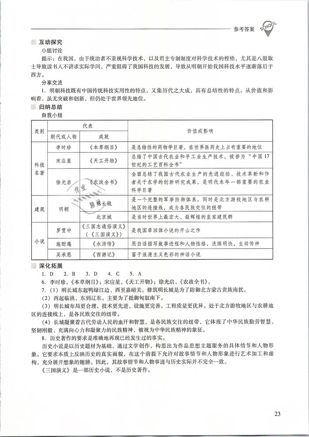 2019年新課程問題解決導(dǎo)學(xué)方案七年級中國歷史下冊人教版 第23頁