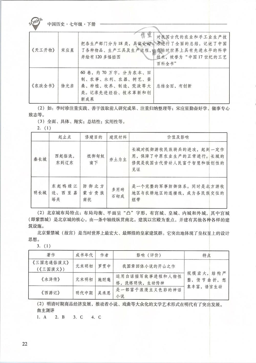 2019年新課程問題解決導(dǎo)學(xué)方案七年級(jí)中國(guó)歷史下冊(cè)人教版 第22頁(yè)