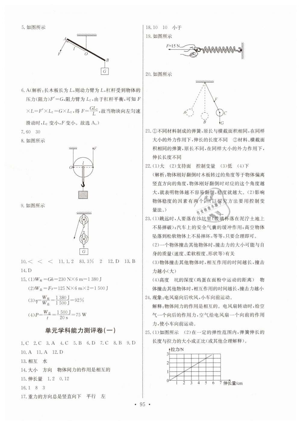 2019年能力培养与测试八年级物理下册人教版 第21页