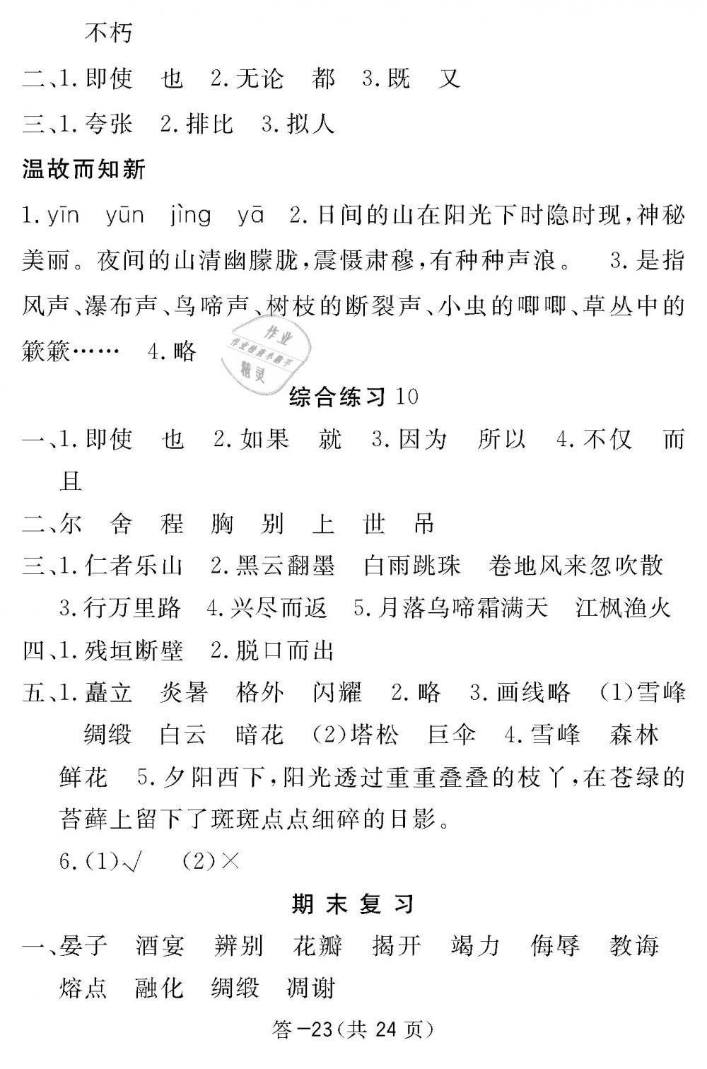 2019年語文作業(yè)本五年級下冊北師大版江西教育出版社 第23頁