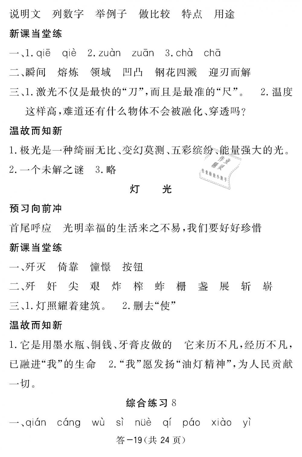 2019年語文作業(yè)本五年級(jí)下冊(cè)北師大版江西教育出版社 第19頁