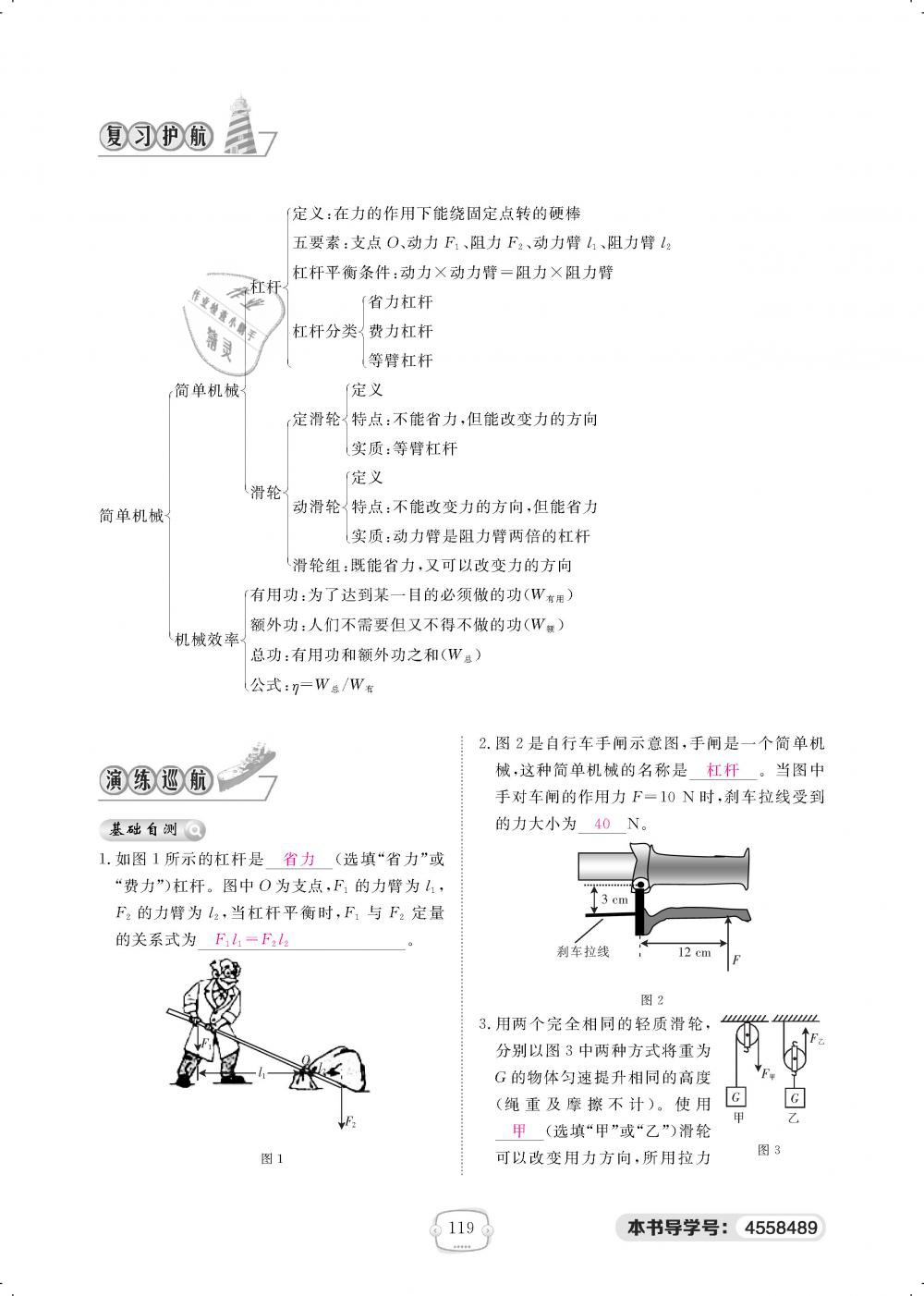 2019年領(lǐng)航新課標(biāo)練習(xí)冊(cè)八年級(jí)物理下冊(cè)人教版 第119頁(yè)