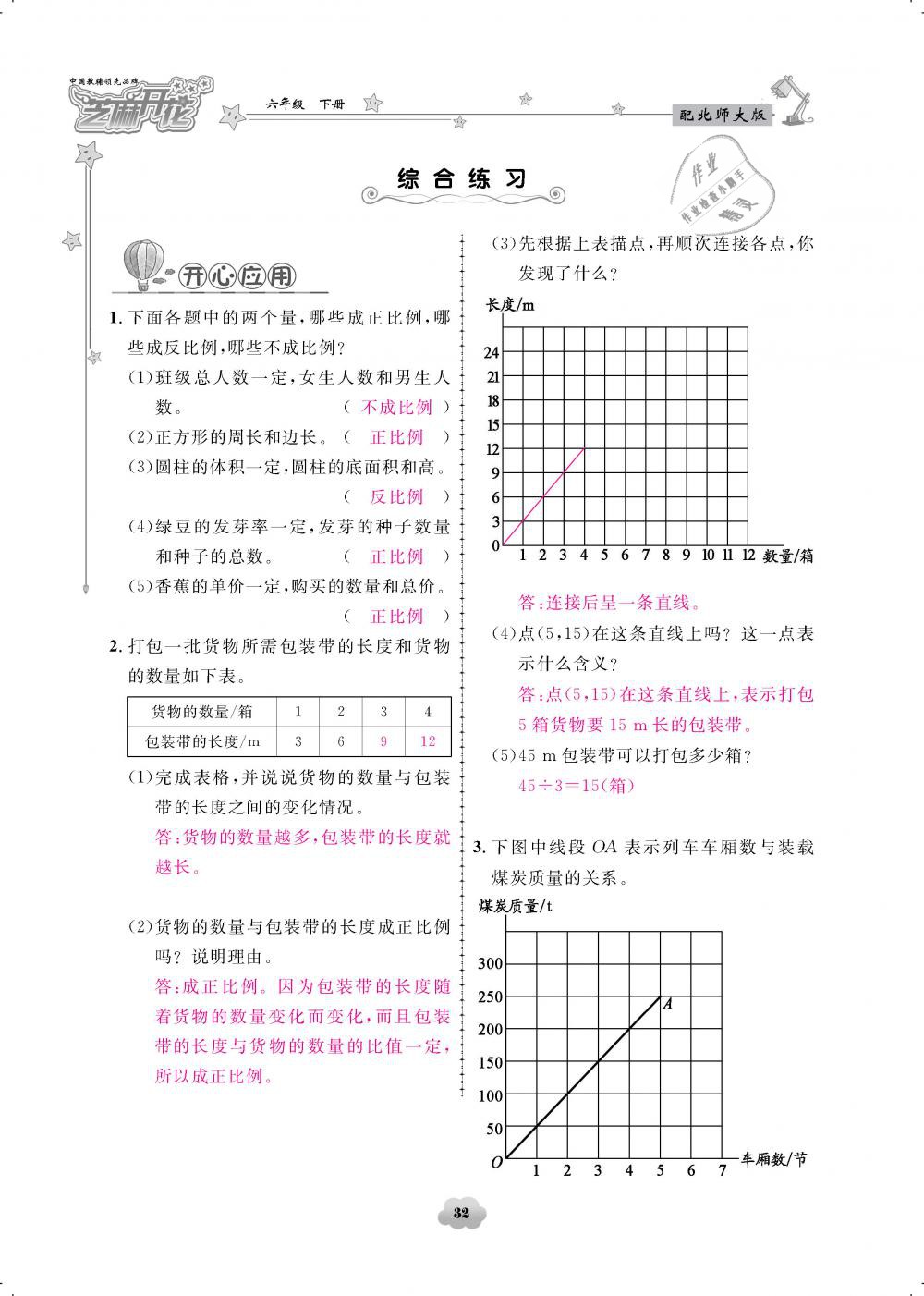 2019年領(lǐng)航新課標(biāo)練習(xí)冊(cè)六年級(jí)數(shù)學(xué)下冊(cè)北師大版 第32頁(yè)