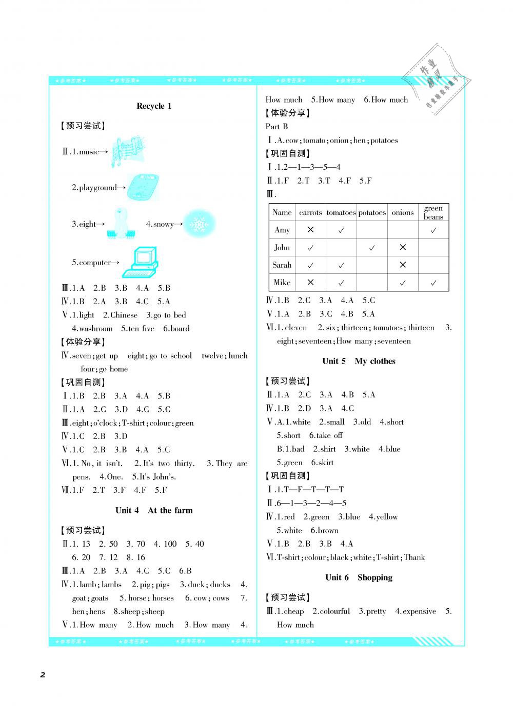 2019年課程基礎(chǔ)訓(xùn)練四年級英語下冊人教版湖南少年兒童出版社 第2頁