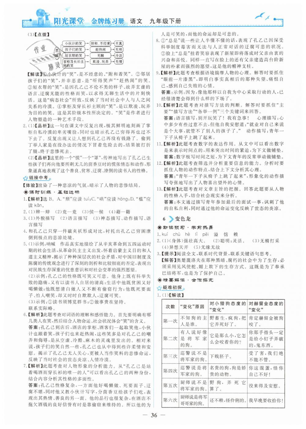 2019年陽(yáng)光課堂金牌練習(xí)冊(cè)九年級(jí)語(yǔ)文下冊(cè)人教版 第4頁(yè)