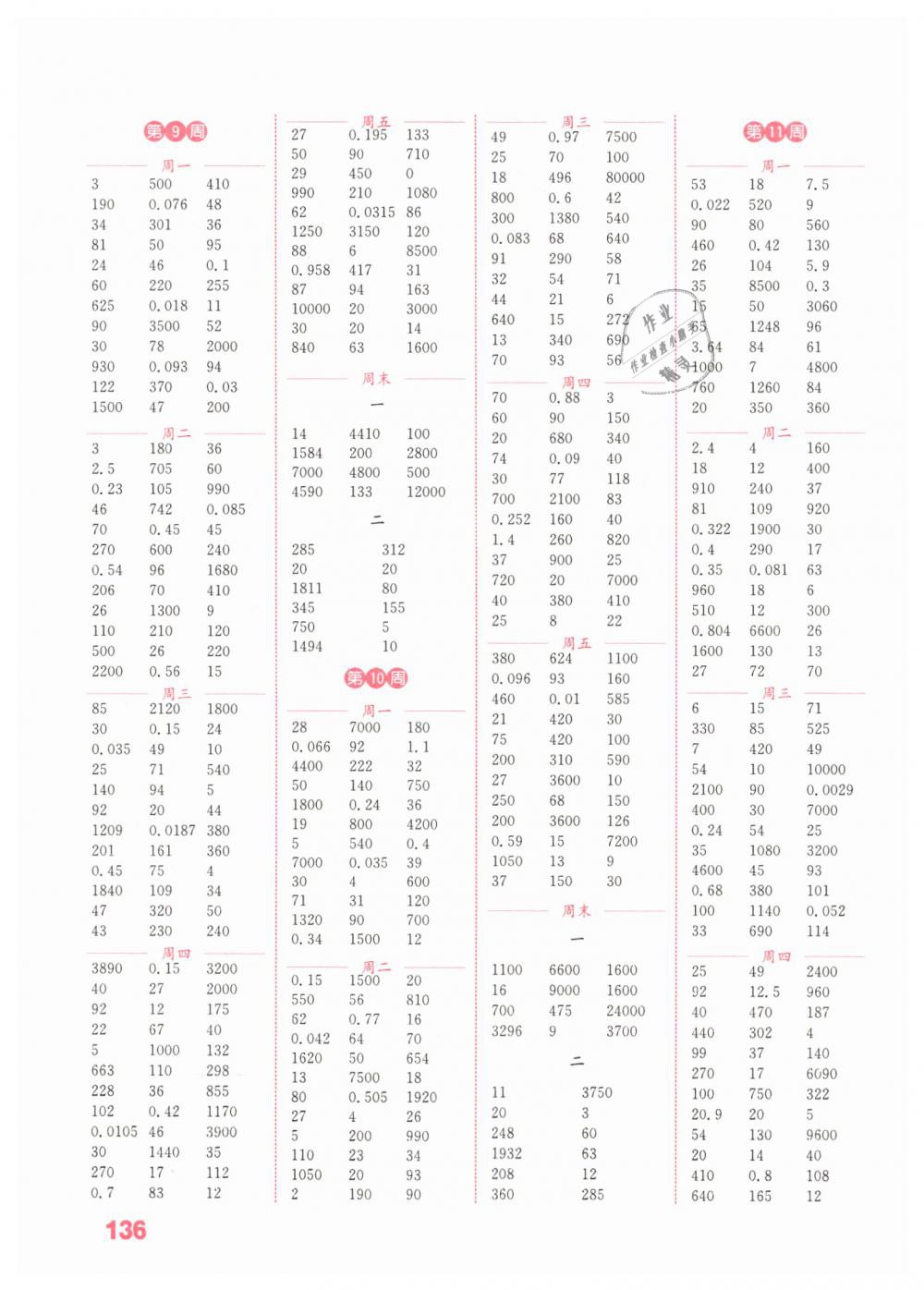 2019年通城學典小學數(shù)學計算能手四年級下冊人教版 第4頁