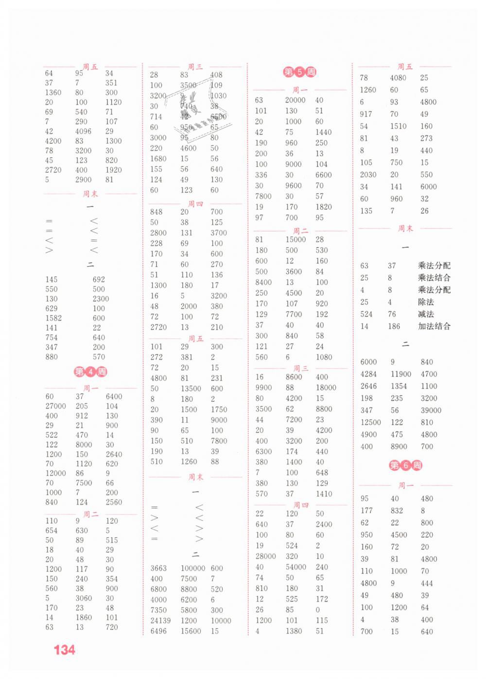 2019年通城學典小學數(shù)學計算能手四年級下冊人教版 第2頁