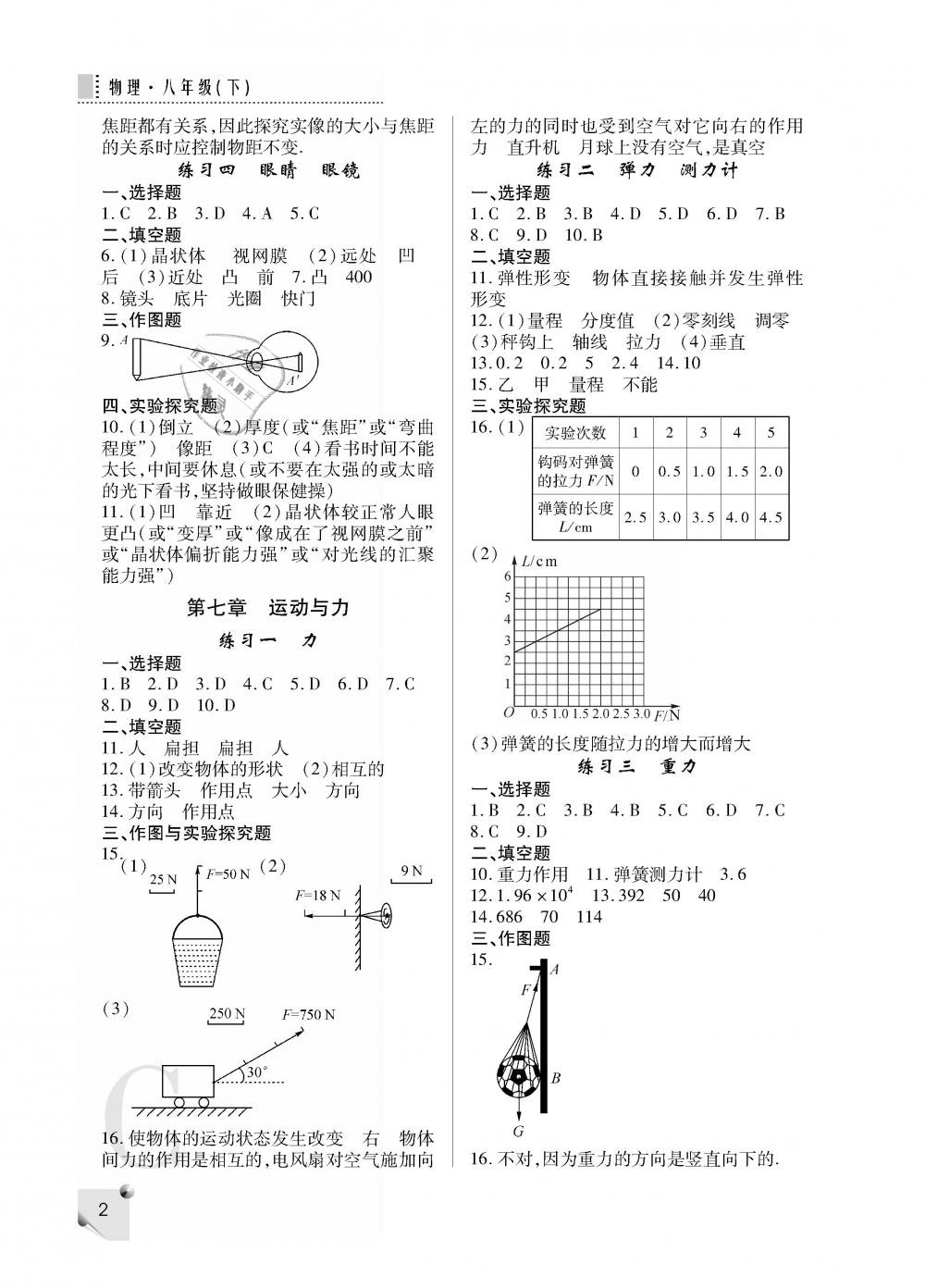 2019年課堂練習冊八年級物理下冊C版 第2頁