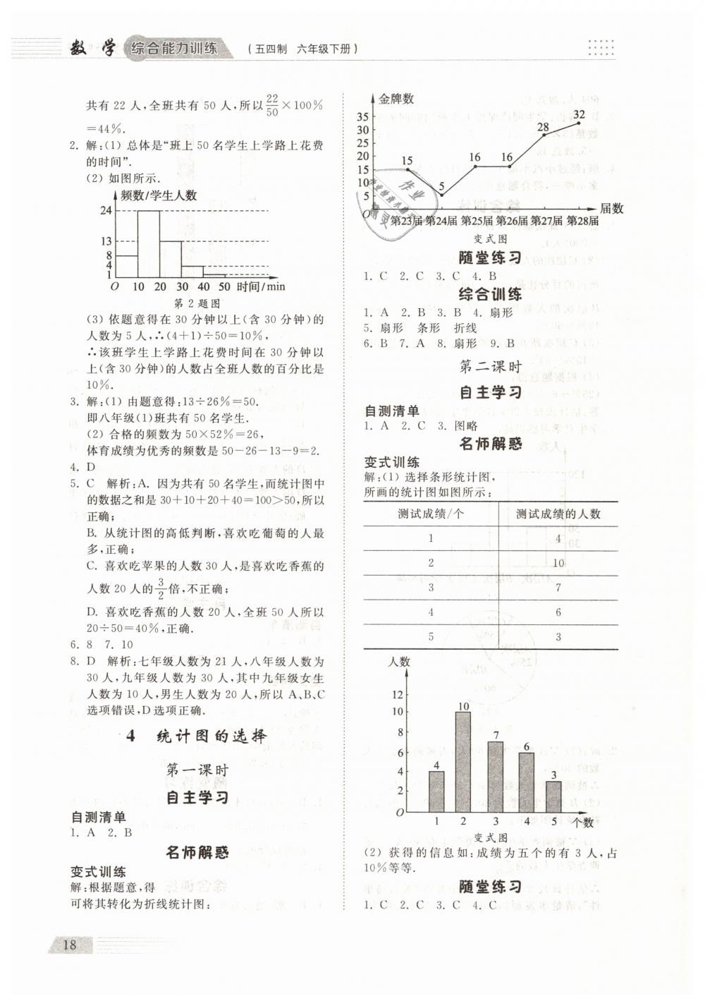 2019年综合能力训练六年级数学下册鲁教版五四制 第17页