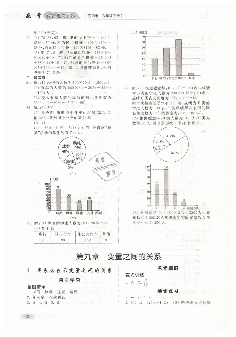 2019年综合能力训练六年级数学下册鲁教版五四制 第19页