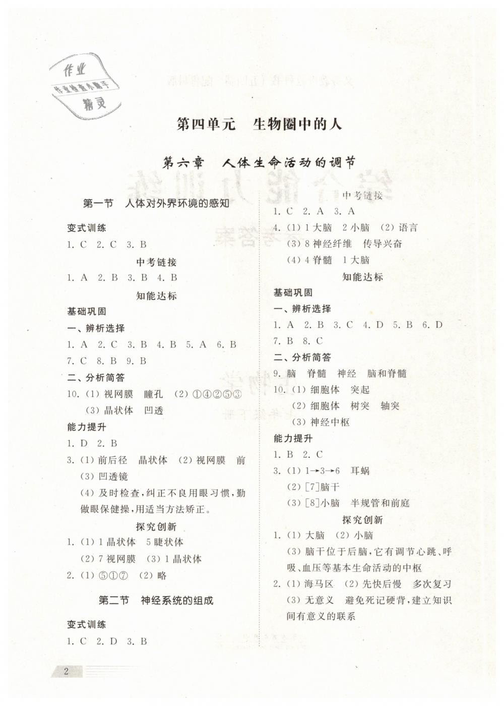 2019年綜合能力訓(xùn)練七年級(jí)生物學(xué)下冊(cè)魯科版五四制 第1頁(yè)