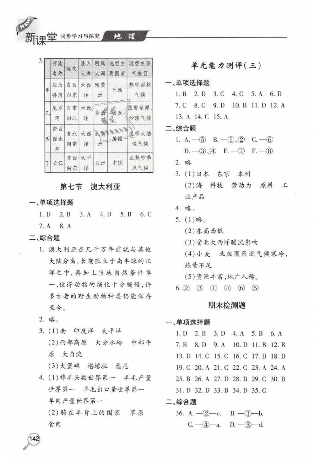 2019年新课堂同步学习与探究七年级地理下学期湘教版 第8页